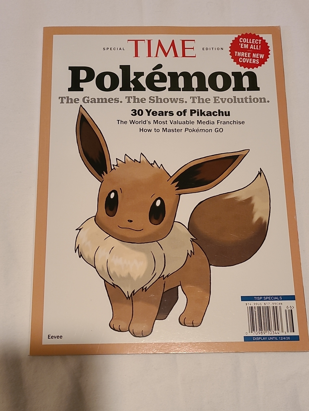 Time Pokemon 30 Years of Pikachu, Magazine 2026, Eevee NWT